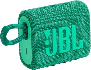 JBL Go 3 Eco - Mini alto-falante Bluetooth portátil, grande áudio e graves fortes, IP67 à prova d'água e poeira, 5 horas de reprodução, feito em parte com materiais reciclados (verde Eco)