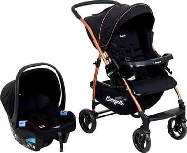 Travel System Burigotto Carrinho de Bebê Rio 22 com Bebê Conforto Materna Preto Cobre