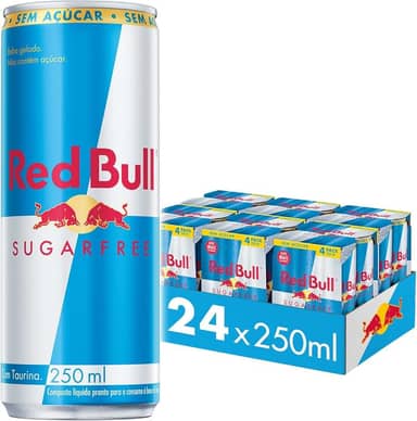 Pack de 24 Latas Red Bull Energético, Sem Açúcar, 250ml
