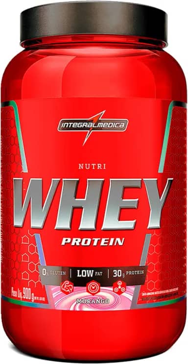 Integralmédica Nutri Whey Protein Morango – Pote de 900 g - Super Mass Gainer