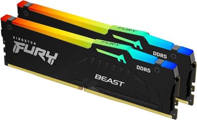 Kingston Memória de desktop Fury Beast RGB 64 GB (2 x 32 GB) 6400MT/s DDR5 CL32 | AMD Expo | Plug N Play | Kit de 2 | KF564C32BBEAK2-64