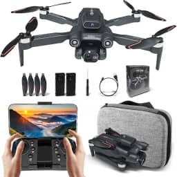 Drone com Camera Duplas 6K, S1S Drone Profissional Dobrável, com Flutuação de Fluxo Óptico, Desvio de Obstáculos a 360°, Fotografia por Gestos, Alarme de Bateria Fraca, Drones com 2000mAh Bateria