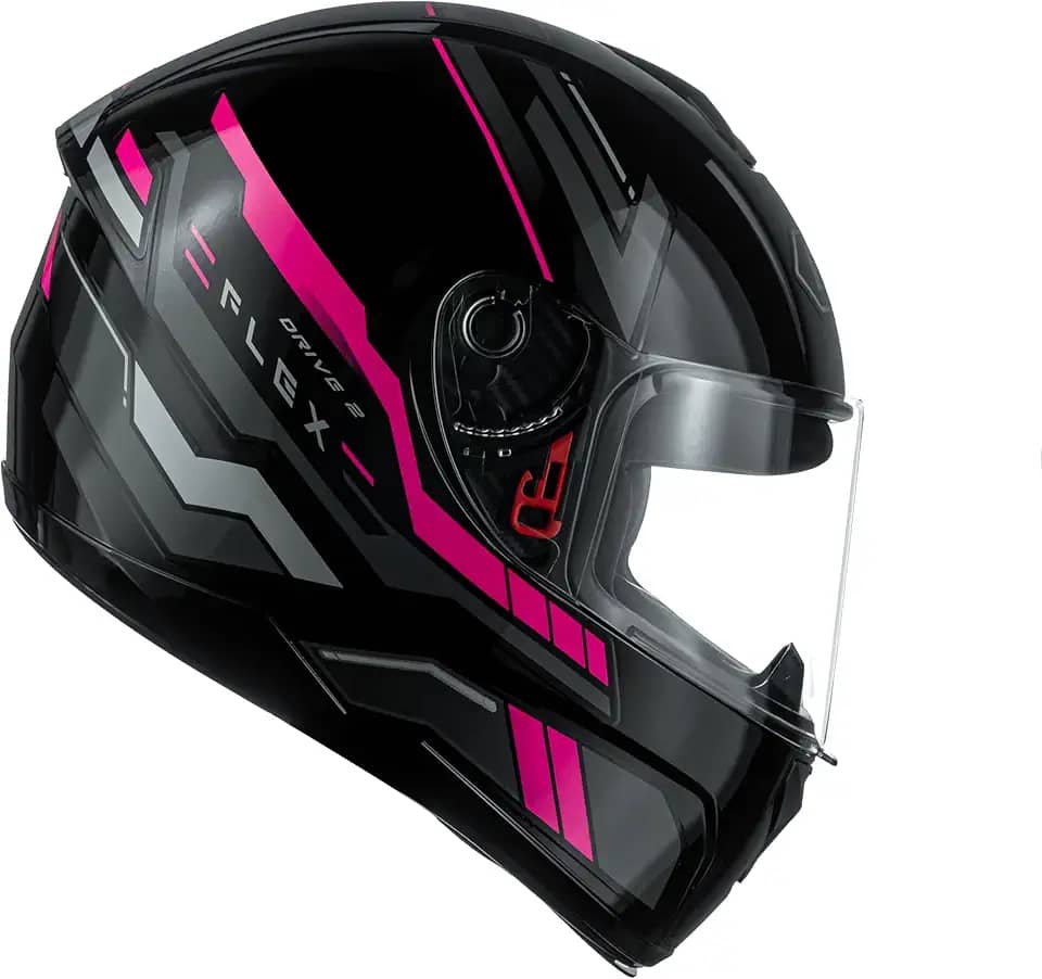 Fly Capacete Fechado Moto Drive 2 HG Flex Preto/Pink 58