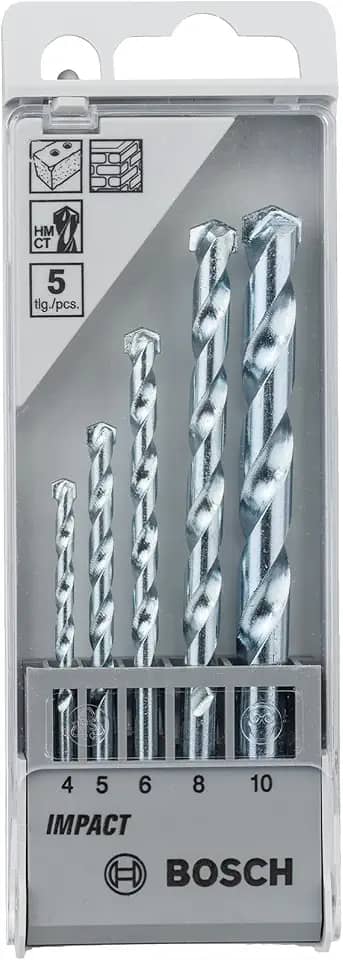 Bosch Jogo Broca para alvenaria CYL-1 Ø4-5-6-8-10 mm