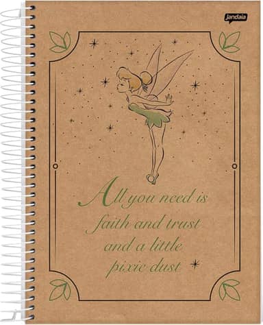 Caderno Espiral Univ CD 10 Matérias 160 Fls Tinker Bell Kraft All You Need FSC - Jandaia