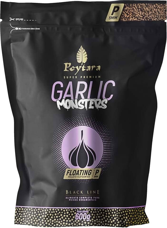 Poytara, Ração Monsters Garlic Floating P Black Line 600 G Poytara