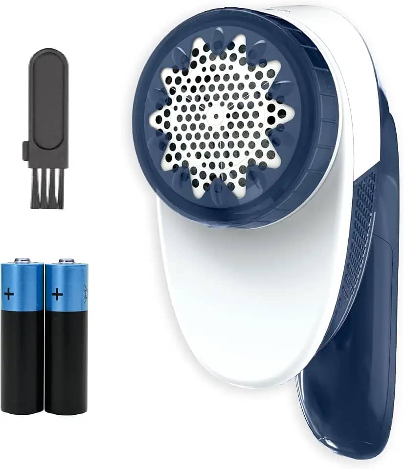 Papa Bolinhas e Fiapos Arno Azul e Branco PBAZ, com manuseio ergonômico, ideal para todos os tecidos, 2 pilhas AA incluídas