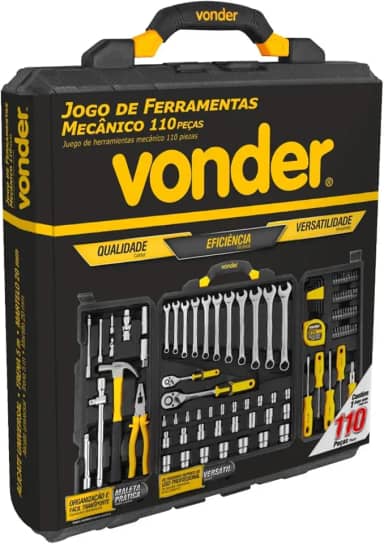 Jogo de ferramentas com 110 peças, para mecânico, VONDER