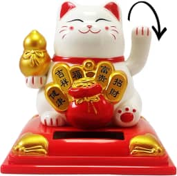 Maneki Neko, Gatinho da Sorte Japones DT2383-Branco Gato da Sorte. O Gato da Sorte Japonês é Um Símbolo de Boas-vindas, Boa Sorte e Riqueza na Cultura Japonesa, Atrai Riqueza e Fortuna. (Branco)