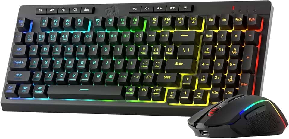 Kit de Teclado e Mouse para Jogos Sem Fio Redragon
