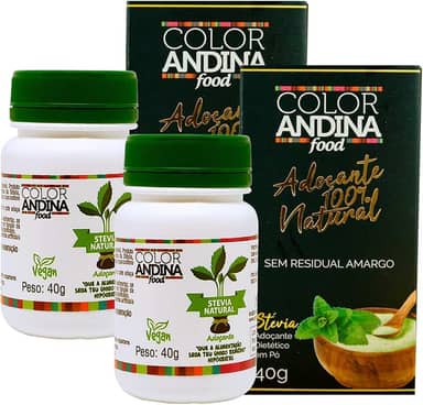 Adoçante Stévia Color Andina 40g-2 potes