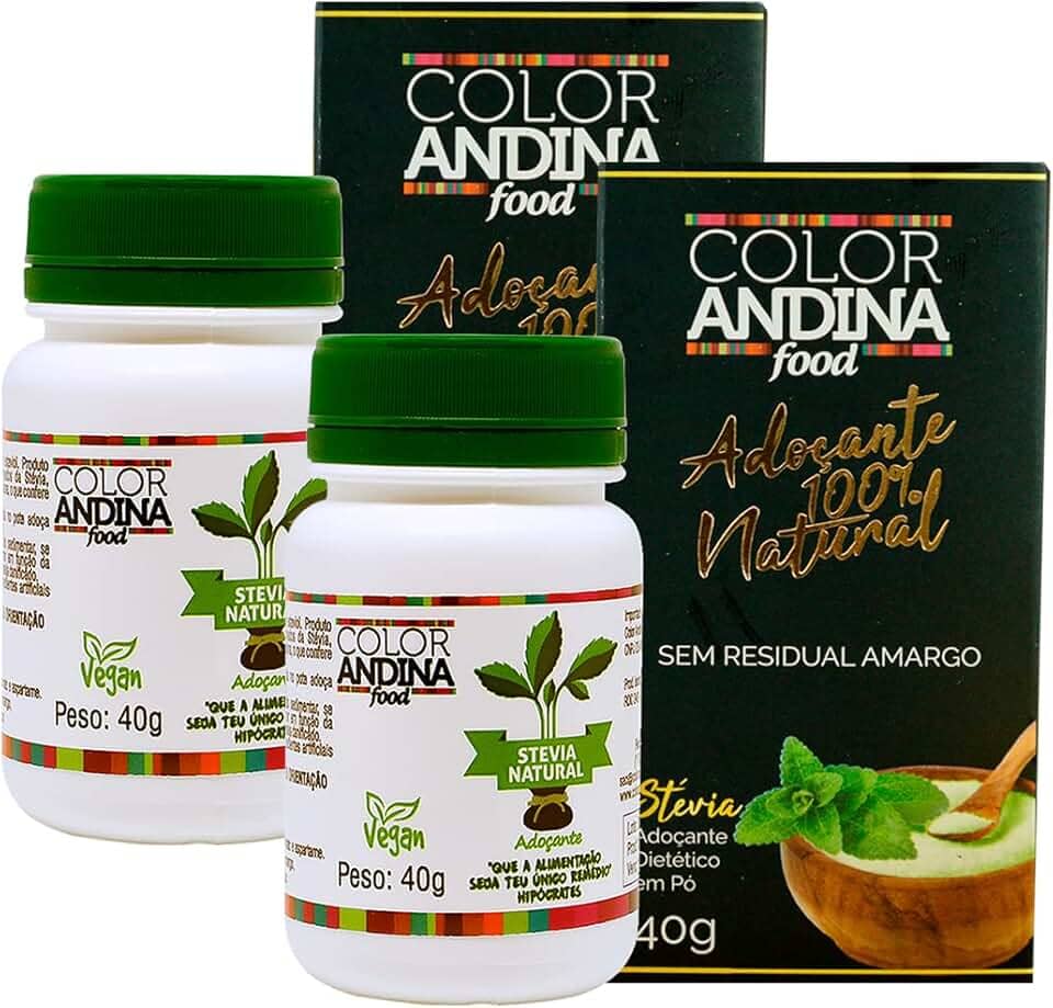 Adoçante Stévia Color Andina 40g-2 potes