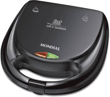 Sanduicheira Fast Grill e Sandwich, Mondial, Preto, 750W, 110V - S-12