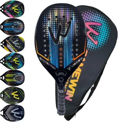 Raquete Beach Tennis Carbono 3K Profissional Com Capa Protetora Leve e Equilibrada