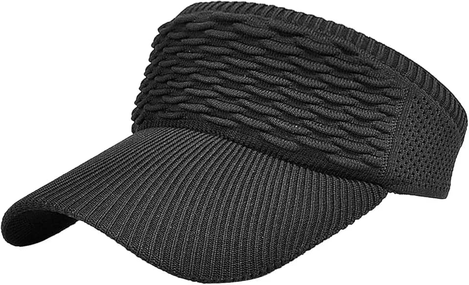 Chapéu Feminino Viseira Proteção UV Mulheres Esportes Ao Ar Livre Cartola Verão para Golfe Corrida Caminhada Ciclismo Praia, PRETO