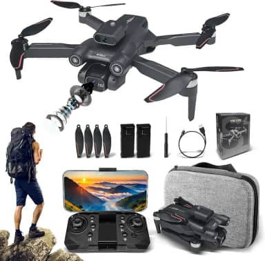 Drone Profissional com Câmera 6K, Motor Sem Escovas, Design Dobrável Portátil, Controle por Gestos e App, 2 Baterias, Transmissão Wi-Fi em Tempo Real, para Iniciantes e Adultos