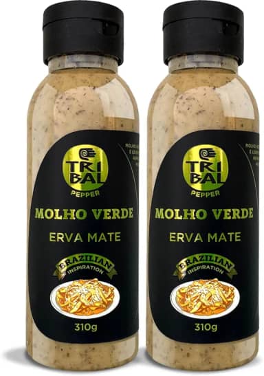 Molho tipo Pesto Italiano com Ervas Finas, Erva Mate, Vegetariano, Pacote com 2 Unidades