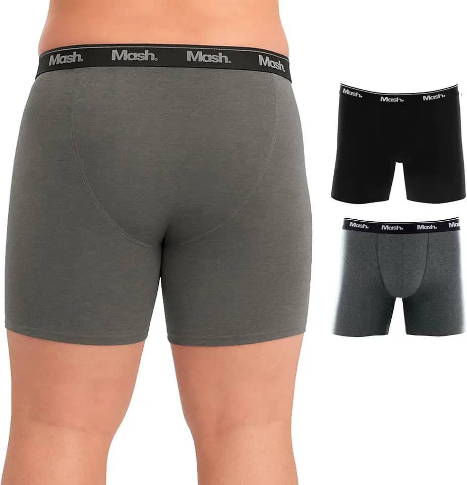 Kit 2 Cuecas Boxer Plus Size Mash Antiassadura Cotton Algodão Respirável Masculina