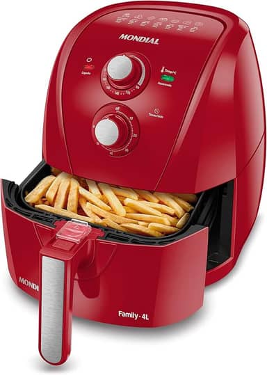 MONDIAL Fritadeira Sem Óleo Air Fryer 4L, Vermelho, 1500W, 110V - AFN-40-FR