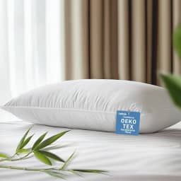 Caelorin Travesseiro respirável hipoalergênico de viscose de bambu com enchimento alternativo, tamanho king, qualidade de hotel de luxo fofo, lavável na máquina, certificado Oeko-Tex