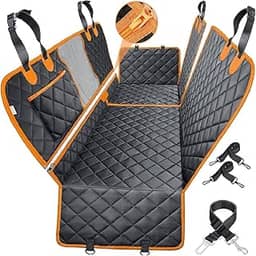 Capa para Pet. Protetora De Banco Traseiro De Carro, Impermeável. Proteção para Bancos dos veículos, Cães e Gatos. Com alças, Zíper, Estojo e Presilhas. Resistente a Riscos e Manchas. Premium. Laranja