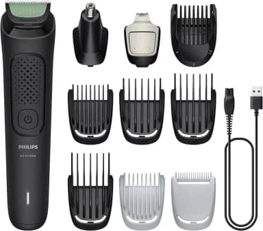 Philips Multigroom Aparador de Pelos 10 em 1 3000 Series, Barbeador elétrico e Aparador para Rosto, Cabeça e Corpo, Lâminas Autoafiáveis para a Pele, 10 Configurações de Comprimento, Modelo MG3931/15