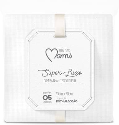 Papi Textil Fralda Super Luxo Mami C/ Bainha Branca 70Cm X 70Cm Contem 05 Un