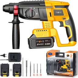 Martelete Rompedor Sem Fio 21V 4000mAh, Motor Brushless, Luz LED Integrada, Cabo Antivibração, Adequado para Concreto, Alvenaria, Paredes, ideal para uso Doméstico e Obras de Construção.