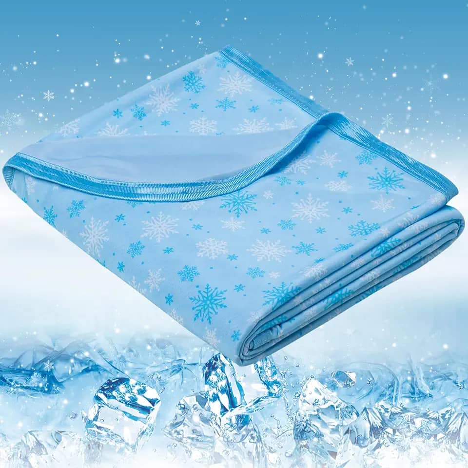 OIGAE Cobertor refrescante para quem dorme quente - Cobertor frio de verão macio e leve para suores noturnos | Perfeito para cama, sofá, sofá (azul, 127 x 177 cm)