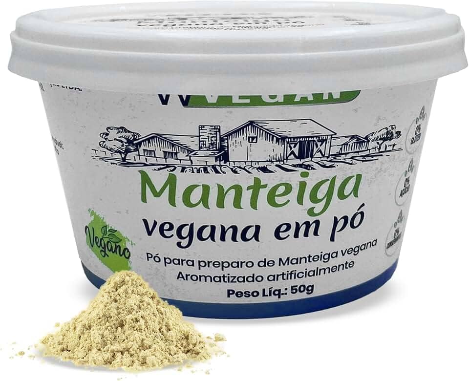 WVEGAN Manteiga Vegana Em Pó - Pó Para Preparo de Manteiga Vegana - Fonte de Nutrientes - Sem Glúten - Textura Cremosa - Perfeita Para Culinária
