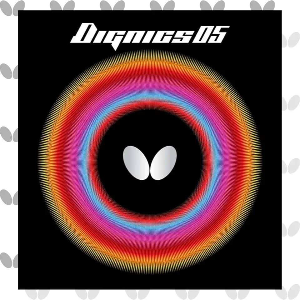 Borracha para tênis de mesa Butterfly Dignics 05 | Borracha para tênis de mesa de borboleta | 1,9 ou 2,1 mm | Vermelho ou Preto | 1 folha de borracha para tênis de mesa invertida | Borracha profissional para tênis de mesa