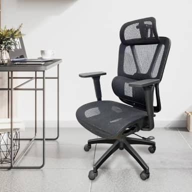 Cadeira de escritório Python Fly malha ergonômica - apoio da lombar ajustável, assento com fluxo de ar, apoios de braços ​​3D, capacidade de 150 kg