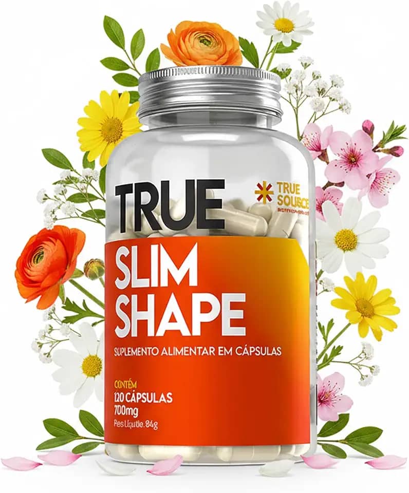 True Slim Shape 120 Cápsulas ‒ Quitosana · Spirulina · Psyllium · Berinjela + Cromo | Suplemento Alimentar