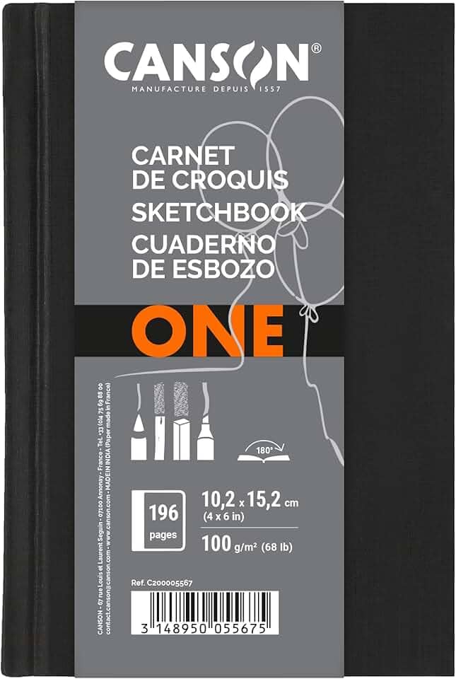Sketchbook A6 100g/m², Canson, ArTBook One, 98 Folhas