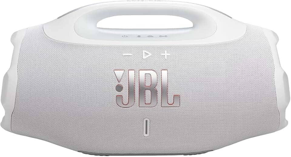 JBL, Caixa de Som, Boombox 4, Bluetooth, Som JBL Pro, AI Sound Boost, Graves Personalizáveis, Bateria de até 34h, IP68, Áudio Lossless – Branca