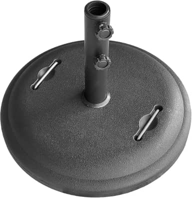 Base Para Guarda Sol Ombrelone Redonda 25Kg Concreto Preta AMZ6001