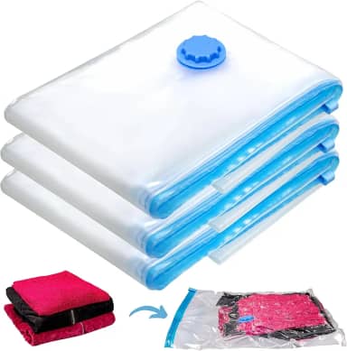 Kit 3 Saco a Vacuo 60x80 Sacos Organizadores para Mala Roupas Viagem Cobertores Guarda Vac Bag