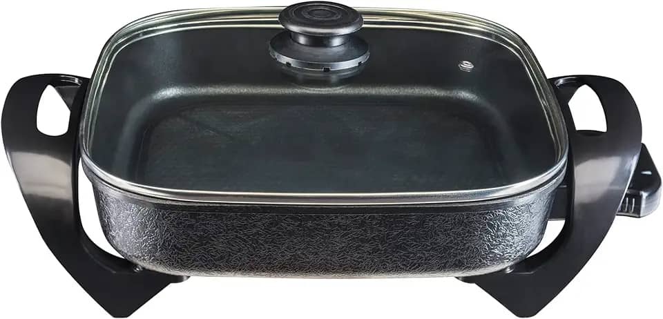 Agratto Panela eletrica Mangiare APEQ01l-02 preta quadrada 30cm 1500W 220V