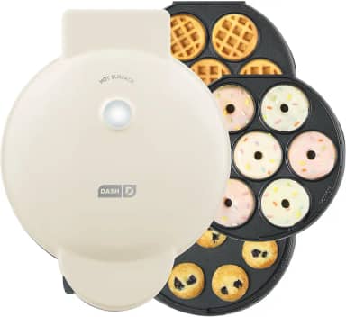 DASH MultiMaker Mini Donuts Waffle Snacks Mini Muffin Candy Making System Creme
