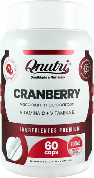 Cranberry 700mg 60 Cápsulas Suplemento Natural Sem Glúten Produto em Cápsulas Qnutri
