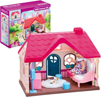 Casa dos Sonhos da Princesa: Um Conjunto de Casa de Bonecas DIY para Crianças com Móveis e Bonecas (Térreo)