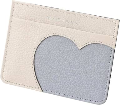 Porta-Cartão Feminino em Couro Bovino Legítimo Mariart 668 (Off White/Azul Bebê/Marinho)