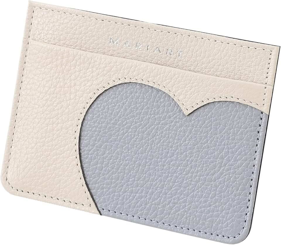 Porta-Cartão Feminino em Couro Bovino Legítimo Mariart 668 (Off White/Azul Bebê/Marinho)