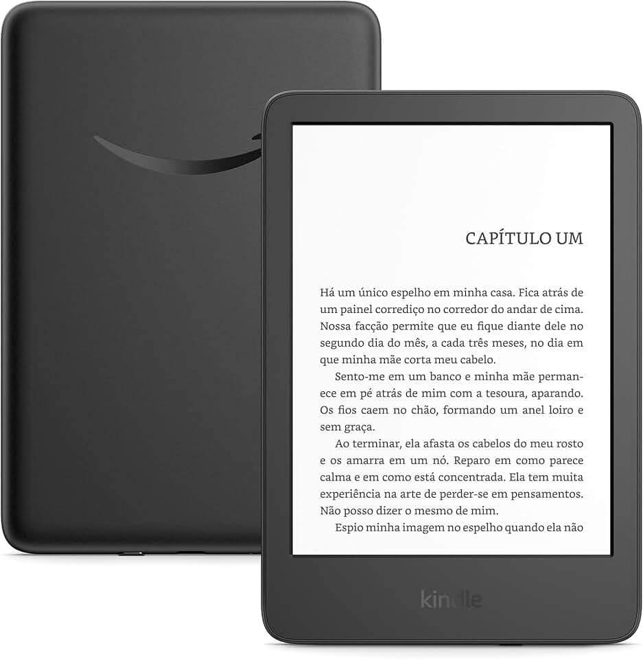 Kindle 16 GB (Geração mais recente) - Leve e compacto, com tela antirreflexo, trocas de página mais rápidas, luz frontal ajustável e bateria de longa duração - Cor Preta