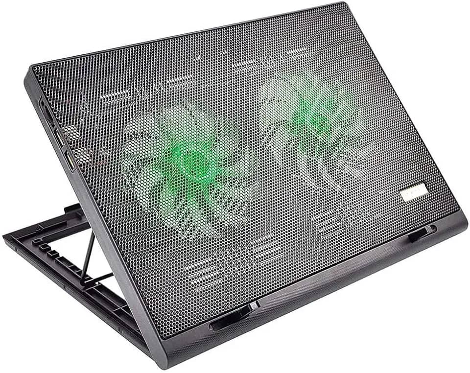 Cooler Para Notebook Warrior Power Gamer Led Verde - Ac267