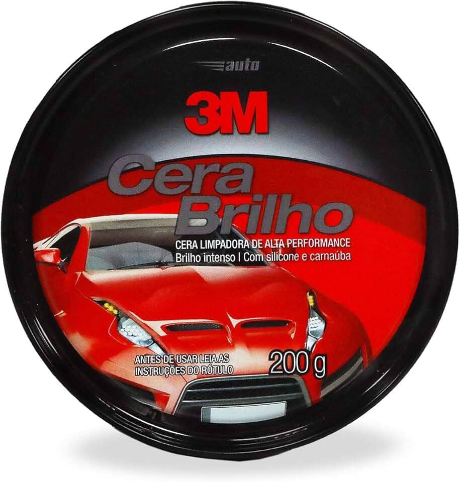 3M, Auto, Cera Brilho Intenso, Com Silicone e Carnaúba, Alta Performance, 200g, Multi-colored