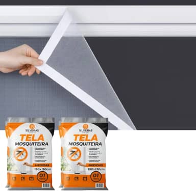 Kit 2 Telas Mosquiteiro 150x130cm Anti-Insetos para Janelas Ajustável Resistente e Fácil de Instalar