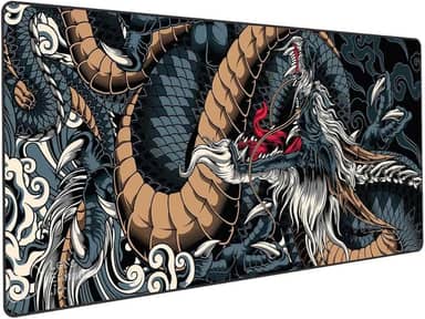 Mouse Pad Gamer Speed Extra Grande Desk Pad Profissional com Borda Costurada 70x35 Dragão Azul Premium GAXMARK