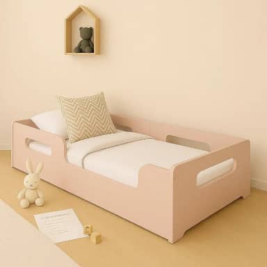 Cama Montessoriana Solteiro Princesa Infantil Mdf P/Colchão 188x88 - Rose