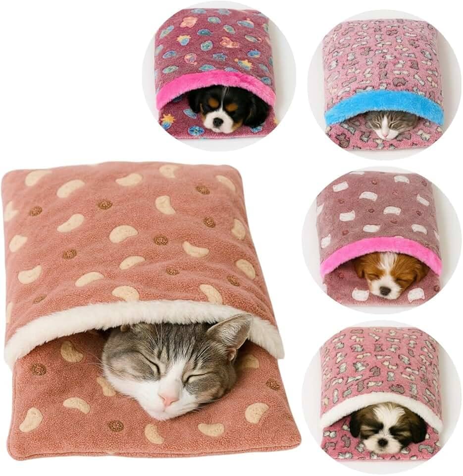 Cama Pet Caminha Peluda Toca Inglu Para Cachorro Gato Tipo Saco De Dormir 70x50cm